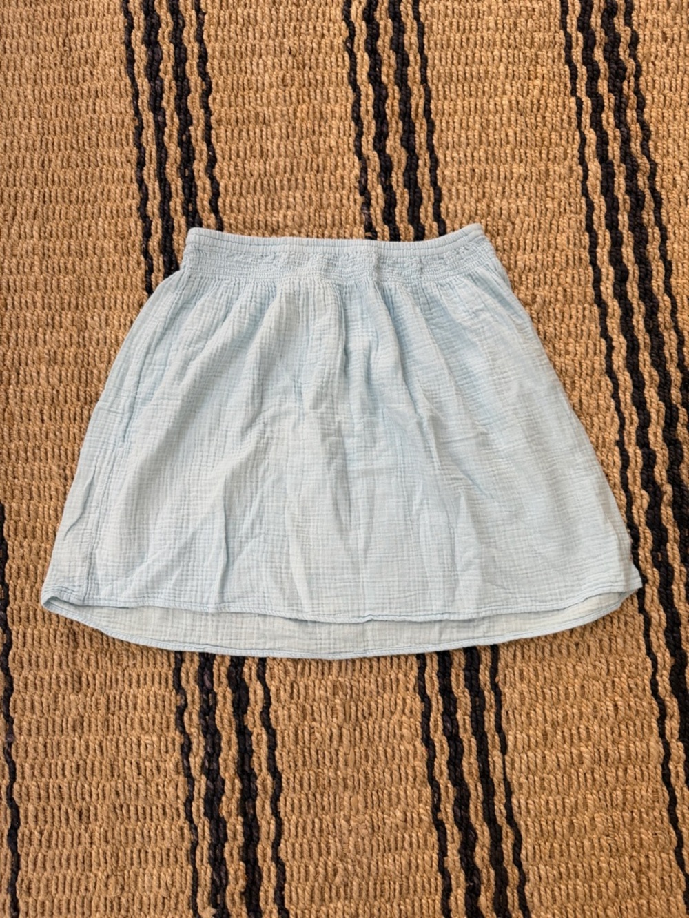 J.Crew Blue Seersucker A-Line Mini Skirt. EUC. Size Medium.